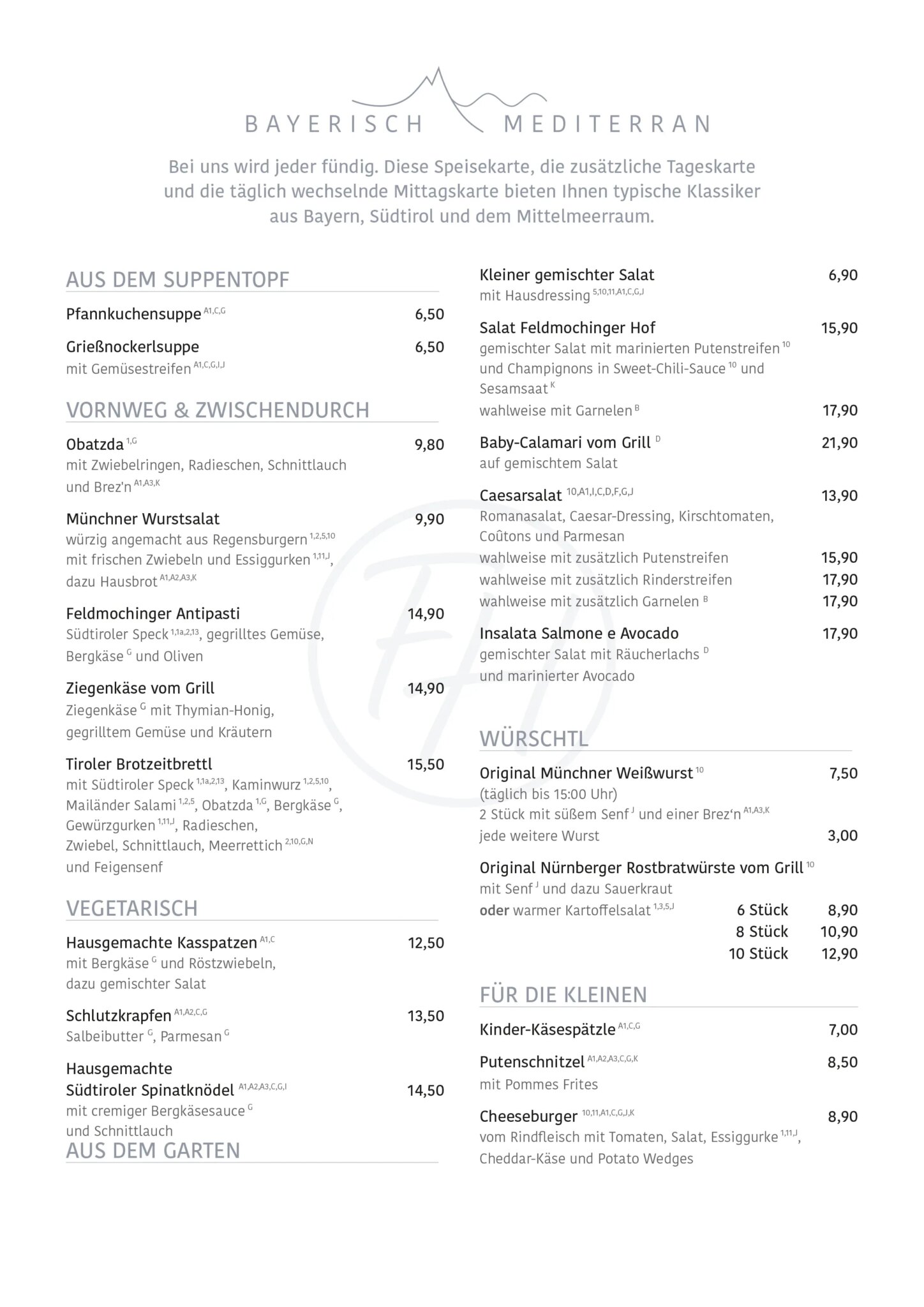 Restaurant & Speisekarte | Gasthof Feldmochinger Hof München